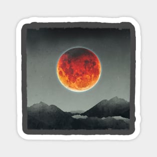 Blood Moon and Mountains Magnet