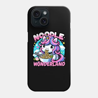 NOODLE WONDERLAND adorable cute kawaii unicorn eating noodle Phone Case