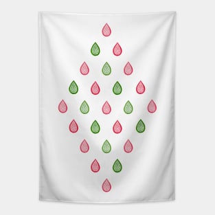 Pink and green raindrops pattern Tapestry