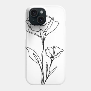 Wildflower Line Art | Botanical Elegant Floral Leaf Design Phone Case