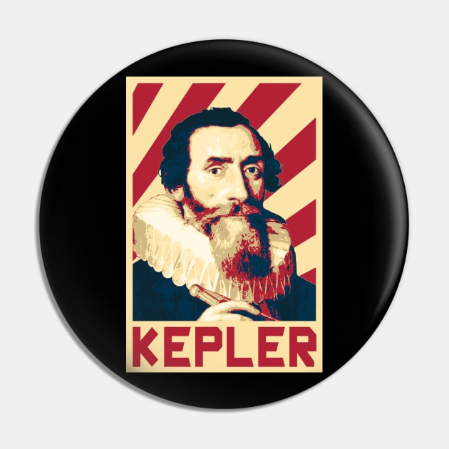 Johannes Kepler Retro Pin by Nerd_art