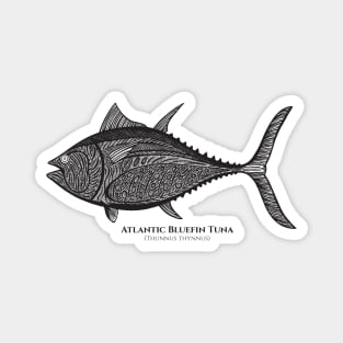 Bluefin Tuna with Common and Latin Names - fish design Magnet