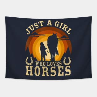 Just A Girl Who Loves Horses Tapestry