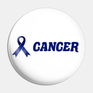 Colon Cancer Dark Blue Ribbon Fighting Pin