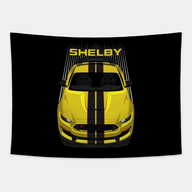 Ford Mustang Shelby GT350R 2015 - 2020 - Yellow - Black Stripes Tapestry by V8social