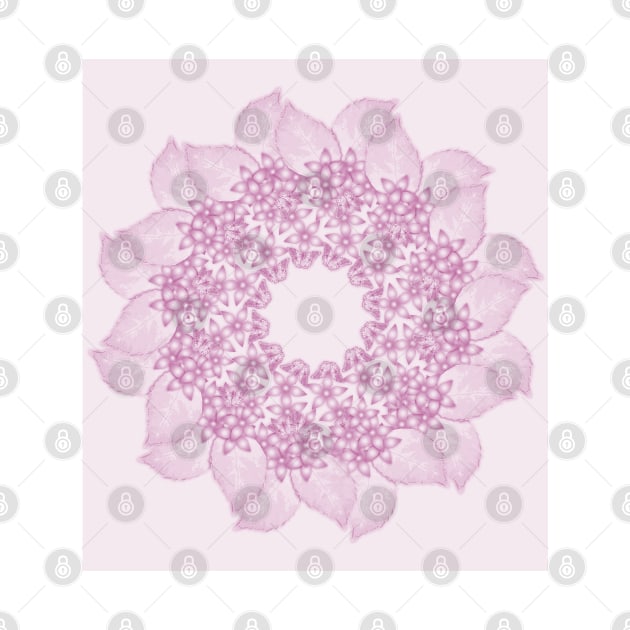 Pink butterflies and flowers mandala by hereswendy