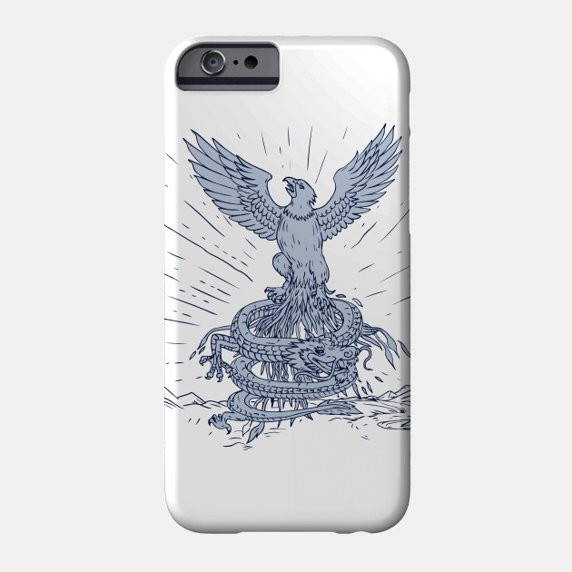 Eagle And Dragon Mountains Drawing Eagle And Dragon Mountains Drawing Phone Case Teepublic