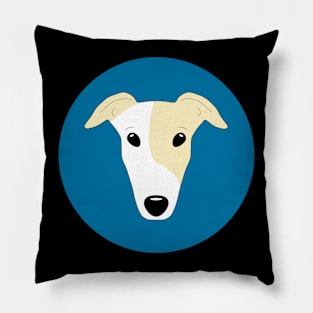 Fawn and white greyhound face Pillow
