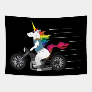 Tough Unicorn Biker Motorcycle Trending Gift Tapestry