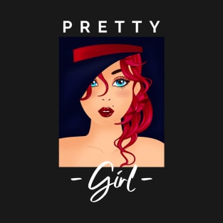 Pretty girl. totes, phone cases, laptop covers, mugs, stickers, pins, T-Shirt