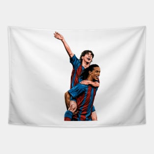 Messi's Inaugural Goal for Barça Tapestry