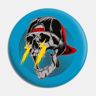 Skull Head Illustration Pin