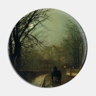 A Wet Moon, Putney Road by John Atkinson Grimshaw Pin