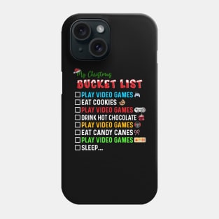 Christmas Bucket List Santa Hat Funny Video Gamer Phone Case