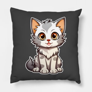 cat Cartoon T shirt Pillow