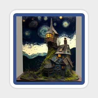 Starry Night Over The Burrow Magnet