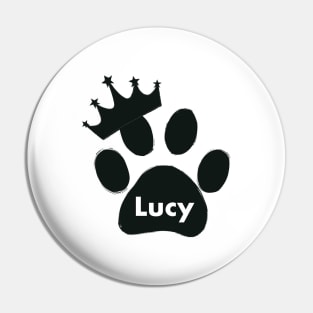 Lucy cat name made of hand drawn paw prints Pin