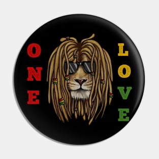 African Rasta Lion, Loc Life, Jamaica Pin