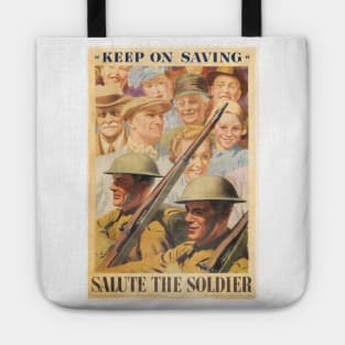 Keep on Saving. Reprint of British wartime poster. Tote