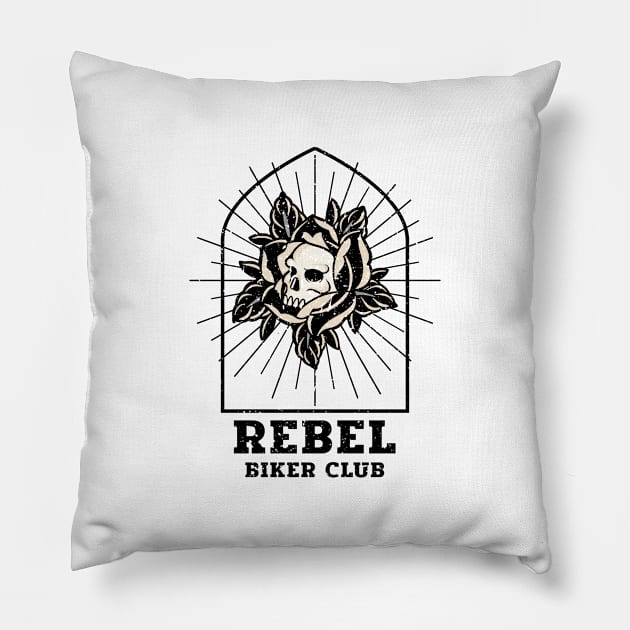 Rebel Biker Club Pillow by OnePush