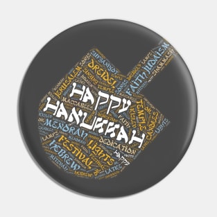 Hanukkah Wordcloud for Darker Backgrounds Pin