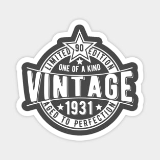 90th birthday vintage badge Magnet