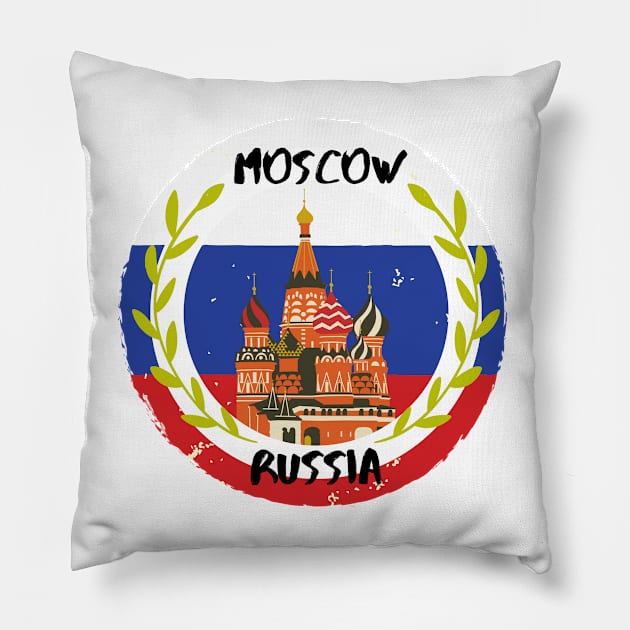 Moscow Russia St. Basil’s Cathedral Pillow by Gulldio