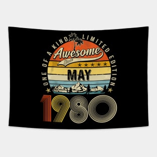 Awesome Since May 1980 Vintage 43rd Birthday Tapestry