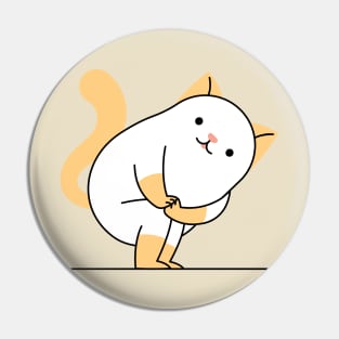 Yoga Cat Twisting Chair Pose Pin