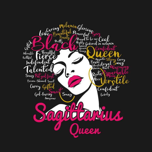 Sagittarius Queen Funny Birthday Gift for Black Women Girl by easleyzzi