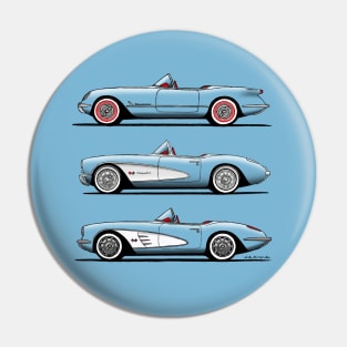 My drawings of the first classic American sports cars Pin