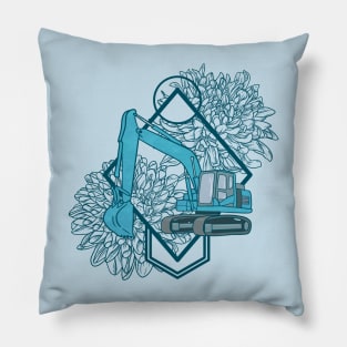 Floral Excavator Pillow