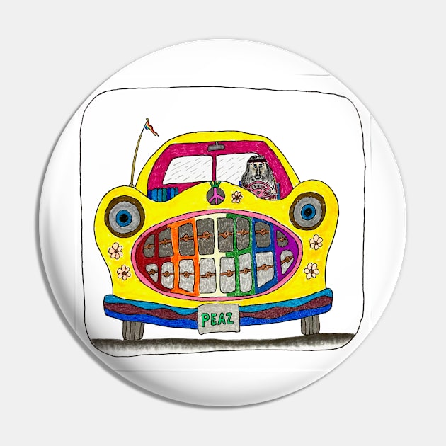 Hippie Car Pin by JimLorman