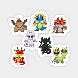 Dragons set, httyd characters, how to train your dragon, cute baby dragons for kids Magnet