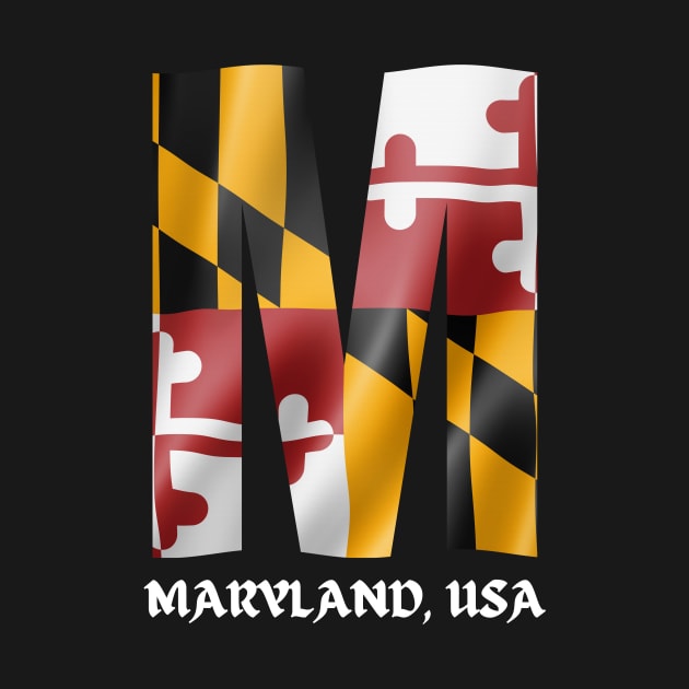 MARYLAND STATE FLAG AND MARYLAND M DESIGN by The C.O.B. Store