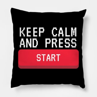 Keep Calm and Press Start Tee Pillow