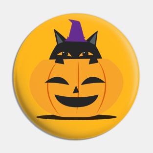 Black Cat Halloween Pin