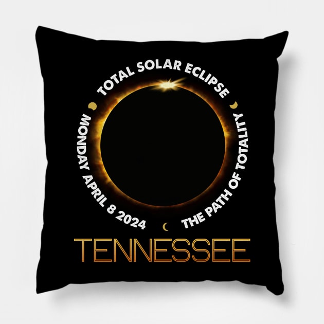 TENNESSEE Total Solar Eclipse 2024 American Totality April 8 Pillow by Sky full of art