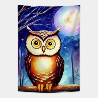 Owl in the Moonlight Tapestry