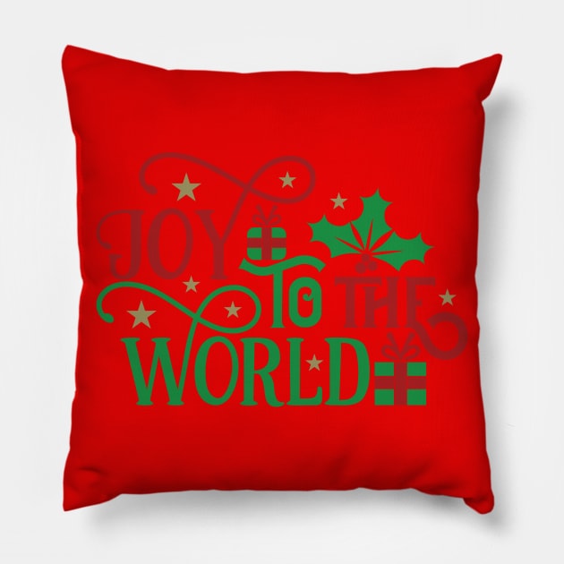Joy to the world Pillow by hippyhappy