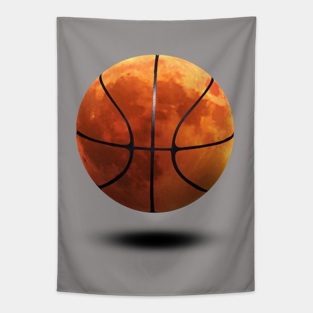 Basketball and the Moon Tapestry by DavidLoblaw