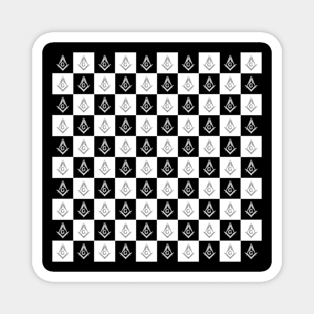 Freemason Checkered Pattern Magnet by Jared S Davies