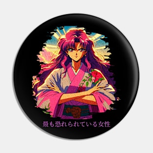 Female Anime Warrior Pin