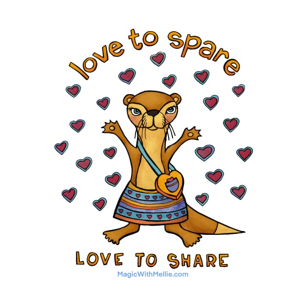 Love to Spare, Love to Share  - Animals of Inspiration Otter Illustration by mellierosetest