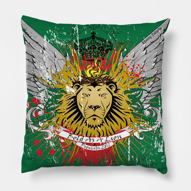 Bold As A Lion Pillow by Ebony T-shirts