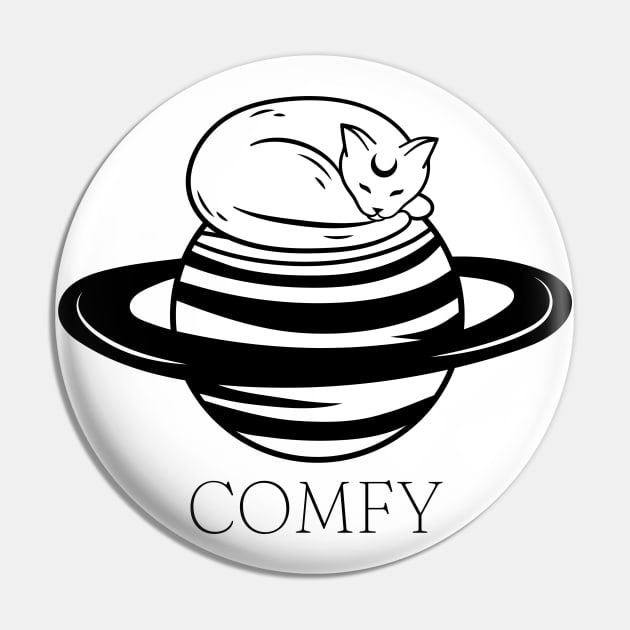 Comfy Space Cat Pin by Purrestrialco