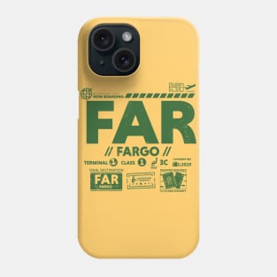 Vintage Fargo FAR Airport Code Travel Day Retro Travel Tag North Dakota Alt Phone Case