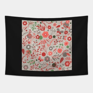 summer meadow | coral, green + grey Tapestry