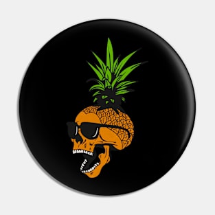 Pineapple, Skull wearing Glasses, Tropical Design Pin