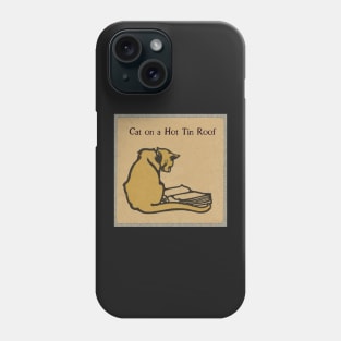 Vintage cat reads classic literature Phone Case